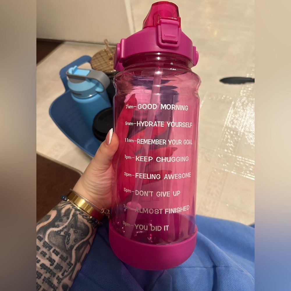 Pink Motivational Water Bottle